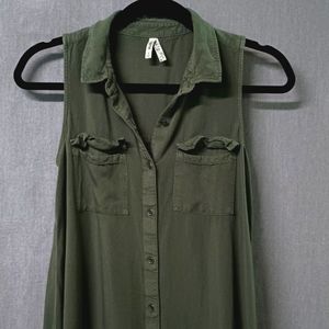 Mudd Sleeveless Button Down Swing Shirt